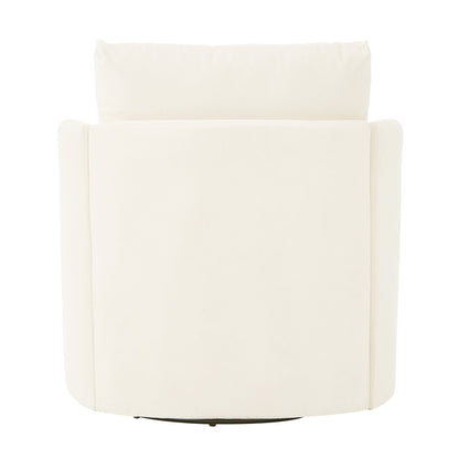 360Â° Swivel Chair, Chenille Barrel Armchair, Curved Design Lounge Chair Upholstered Swivel Sofa Chair for Living Room