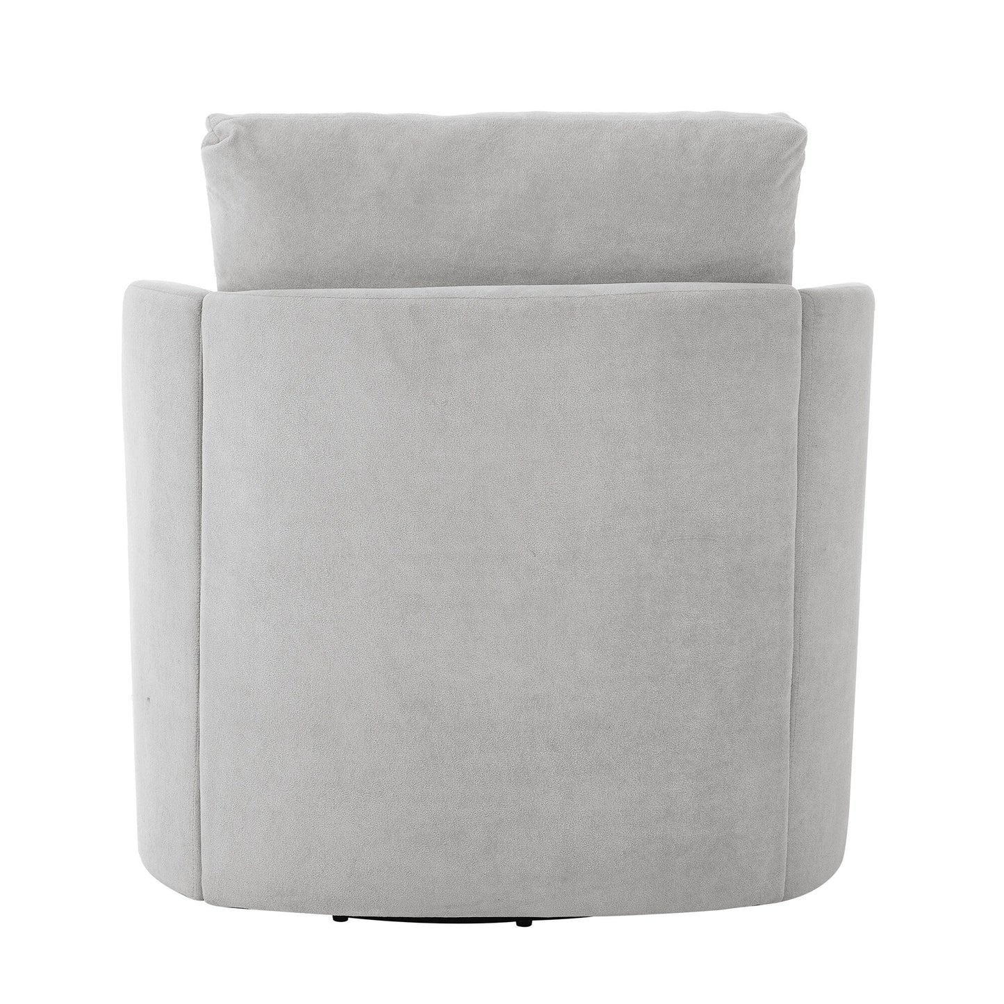 360Â° Swivel Chair, Chenille Barrel Armchair, Curved Design Lounge Chair Upholstered Swivel Sofa Chair for Living Room