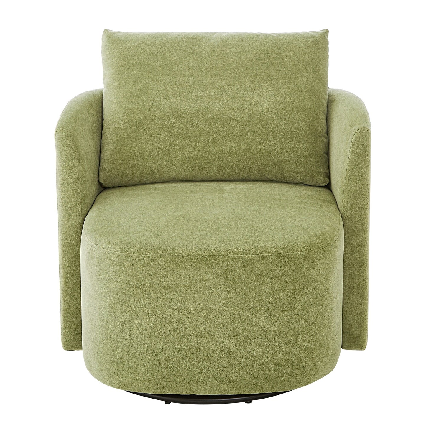 360Â° Swivel Chair, Chenille Barrel Armchair, Curved Design Lounge Chair Upholstered Swivel Sofa Chair for Living Room
