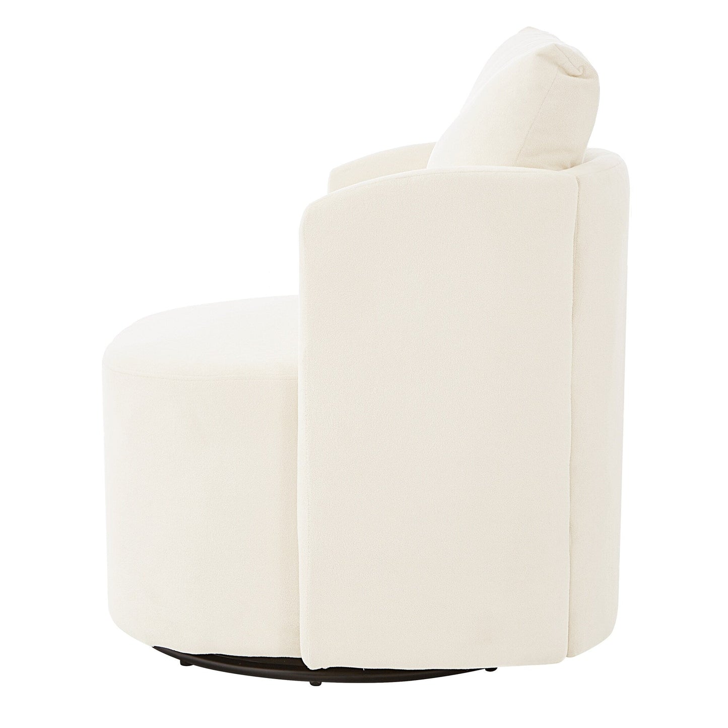 360Â° Swivel Chair, Chenille Barrel Armchair, Curved Design Lounge Chair Upholstered Swivel Sofa Chair for Living Room