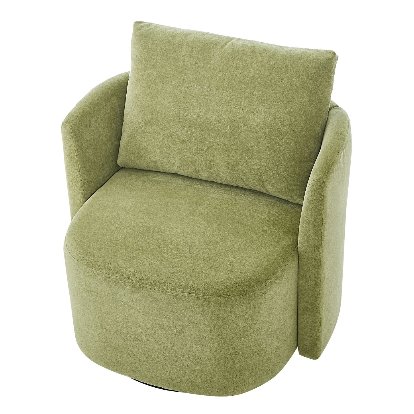 360Â° Swivel Chair, Chenille Barrel Armchair, Curved Design Lounge Chair Upholstered Swivel Sofa Chair for Living Room