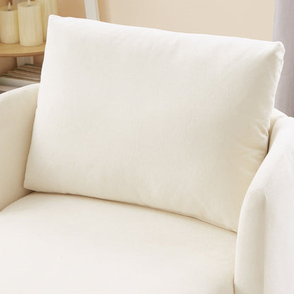 360Â° Swivel Chair, Chenille Barrel Armchair, Curved Design Lounge Chair Upholstered Swivel Sofa Chair for Living Room