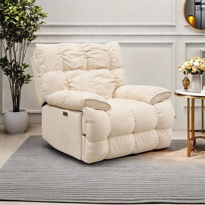360° Swivel Electric Rocker Recliner, Plush High Backrest, Spacious Seat, Multiple Recline Positions for Ultimate Comfort