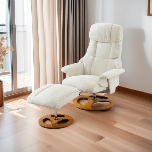 360° Swivel Ergonomic Recliner Chair with Ottoman, Adjustable Backrest, 5 Vibration Massage, Seat Heating, Chenille Fabric