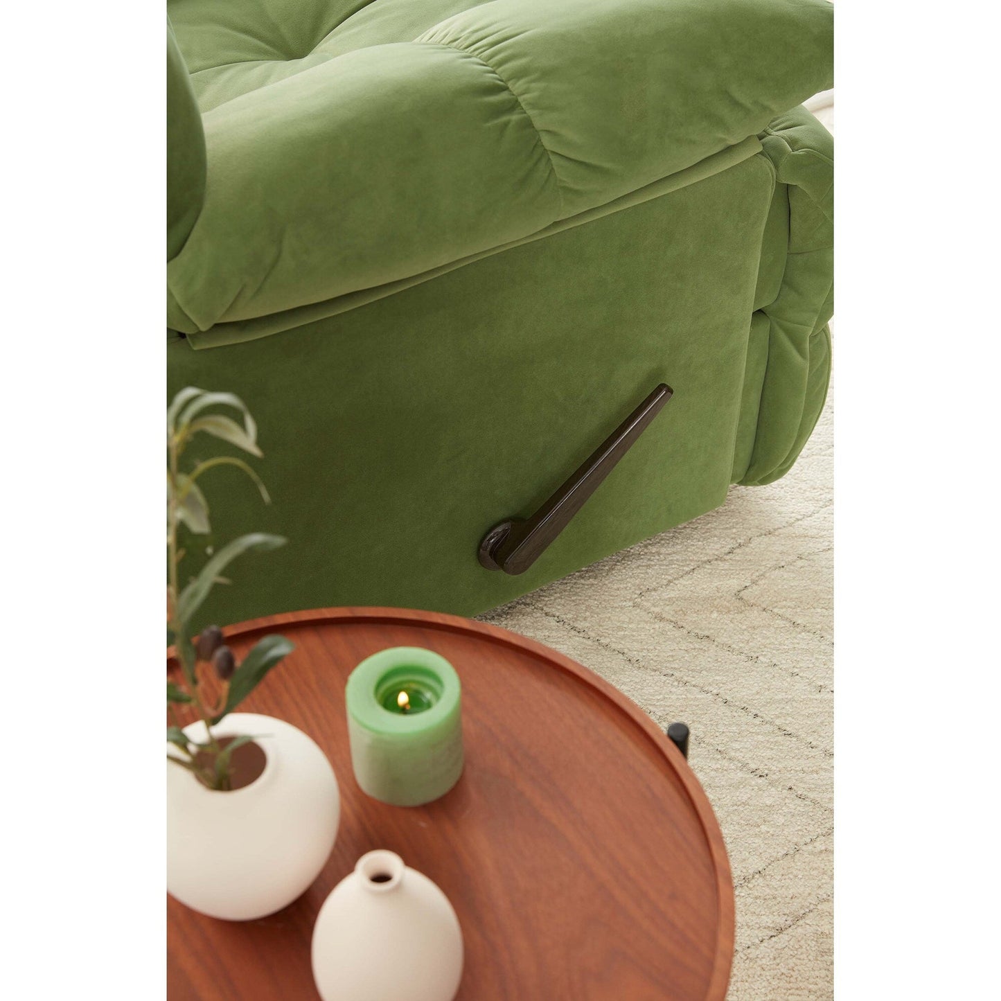 360° Swivel Glider Recliner Chair with Manual Latch Recline and High Backrest