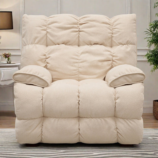 360° Swivel Glider Recliner Chair with Manual Latch Recline and High Backrest