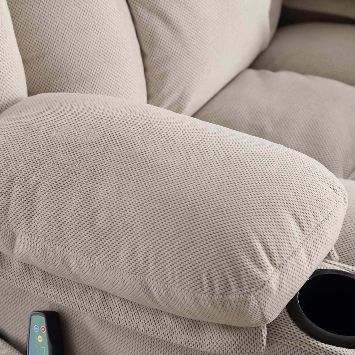 360° Swivel Heated Massage Recliner with USB Charging, Cup Holders, Side Storage, and Plush Fleece Upholstery