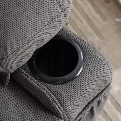 360° Swivel Heated Massage Recliner with USB Charging, Cup Holders, Side Storage, and Plush Fleece Upholstery