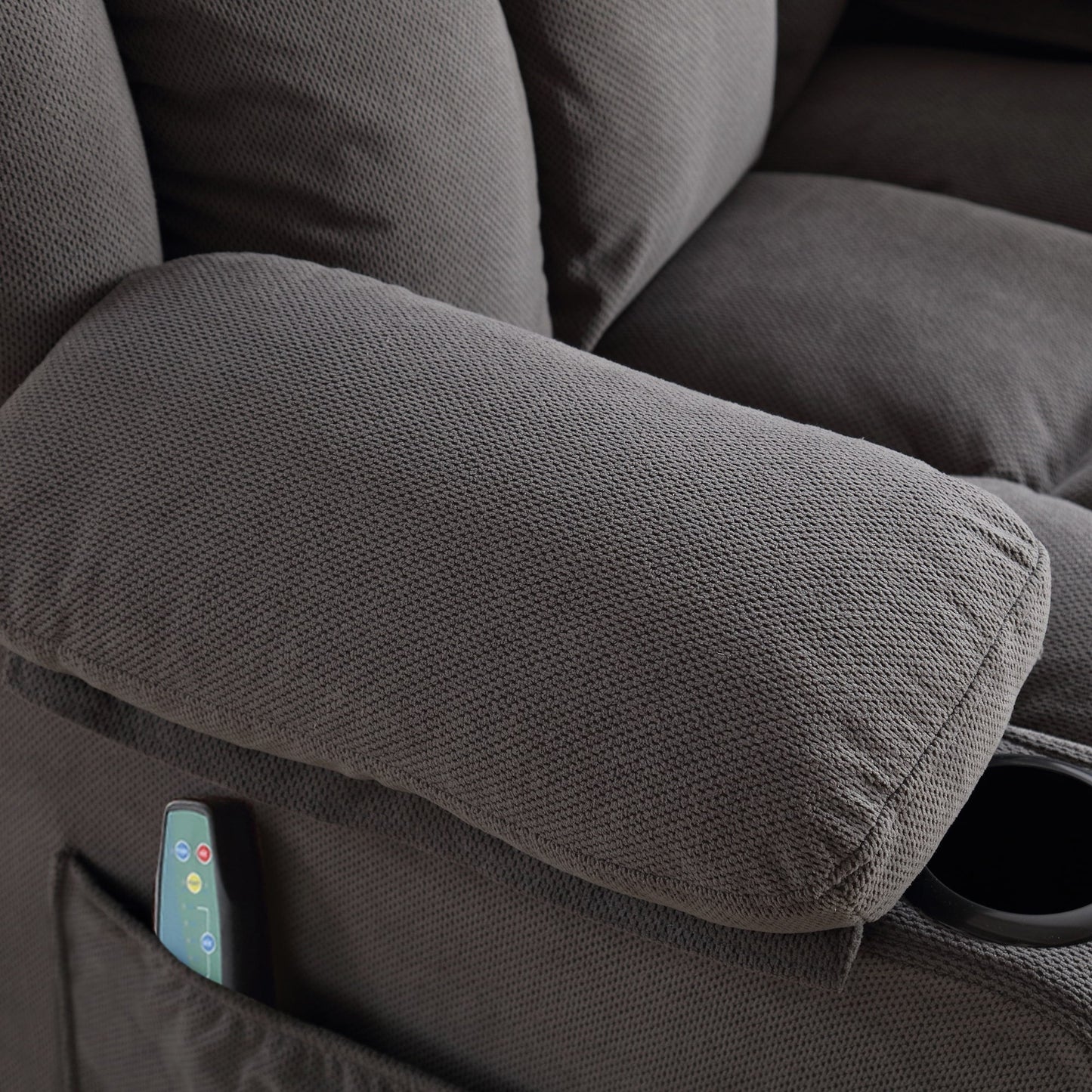 360° Swivel Heated Massage Recliner with USB Charging, Cup Holders, Side Storage, and Plush Fleece Upholstery