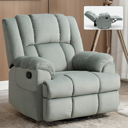 360Â° Swivel Manual Recliner Chair, 155Â° Fabric Reclining Chair wRocker