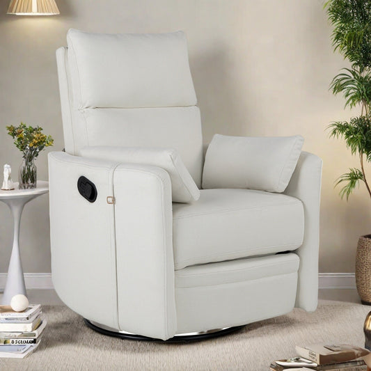 360° Swivel Manual Recliner with Rocking, Adjustable Backrest, Ergonomic Armrests