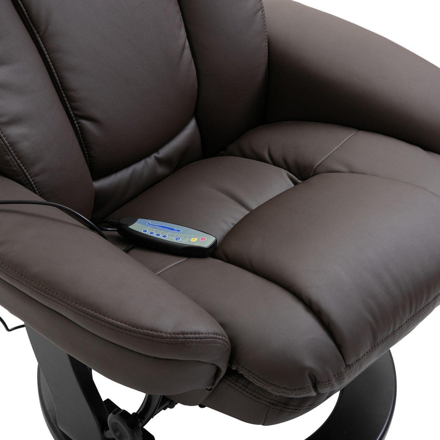 360Â° Swivel Massage Recliner Chair PU Leather Armchair Living Room Lounge Chair with Footrest and Remote