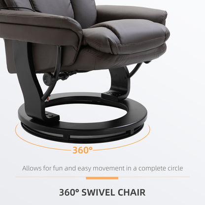 360Â° Swivel Massage Recliner Chair PU Leather Armchair Living Room Lounge Chair with Footrest and Remote