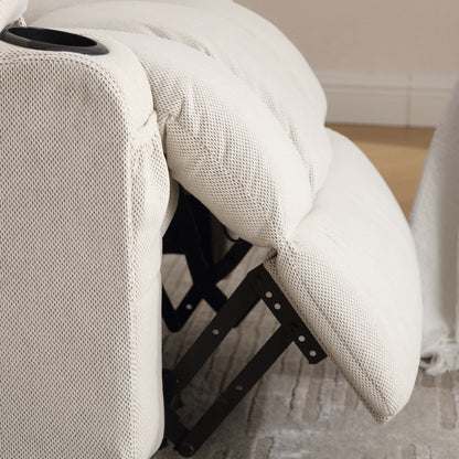 360° Swivel Massage Recliner Chair in Soft Velvet with Heat, USB, Manual Recline and Storage Pockets