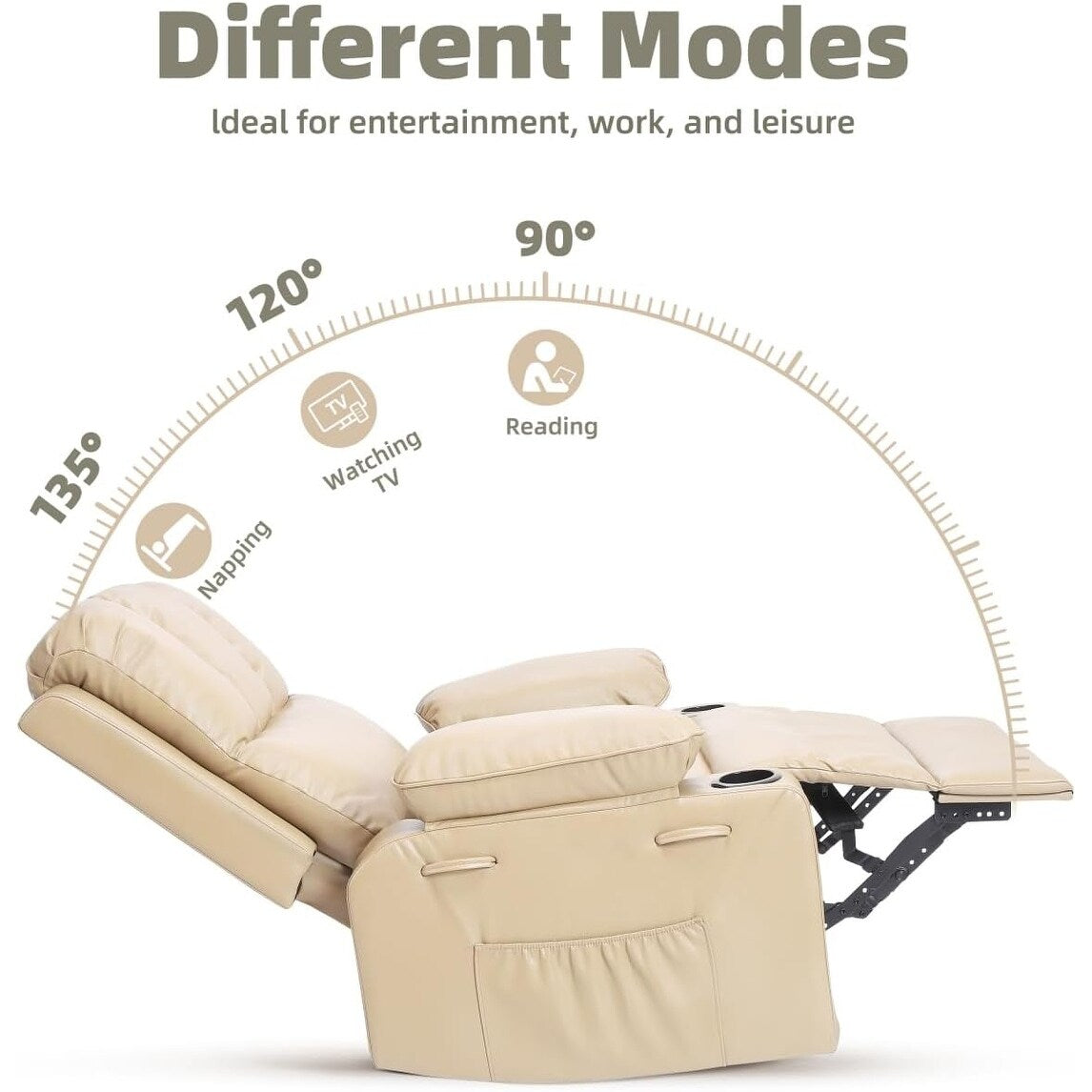 360° Swivel Oversized Recliner Chairs with Heat and Massage