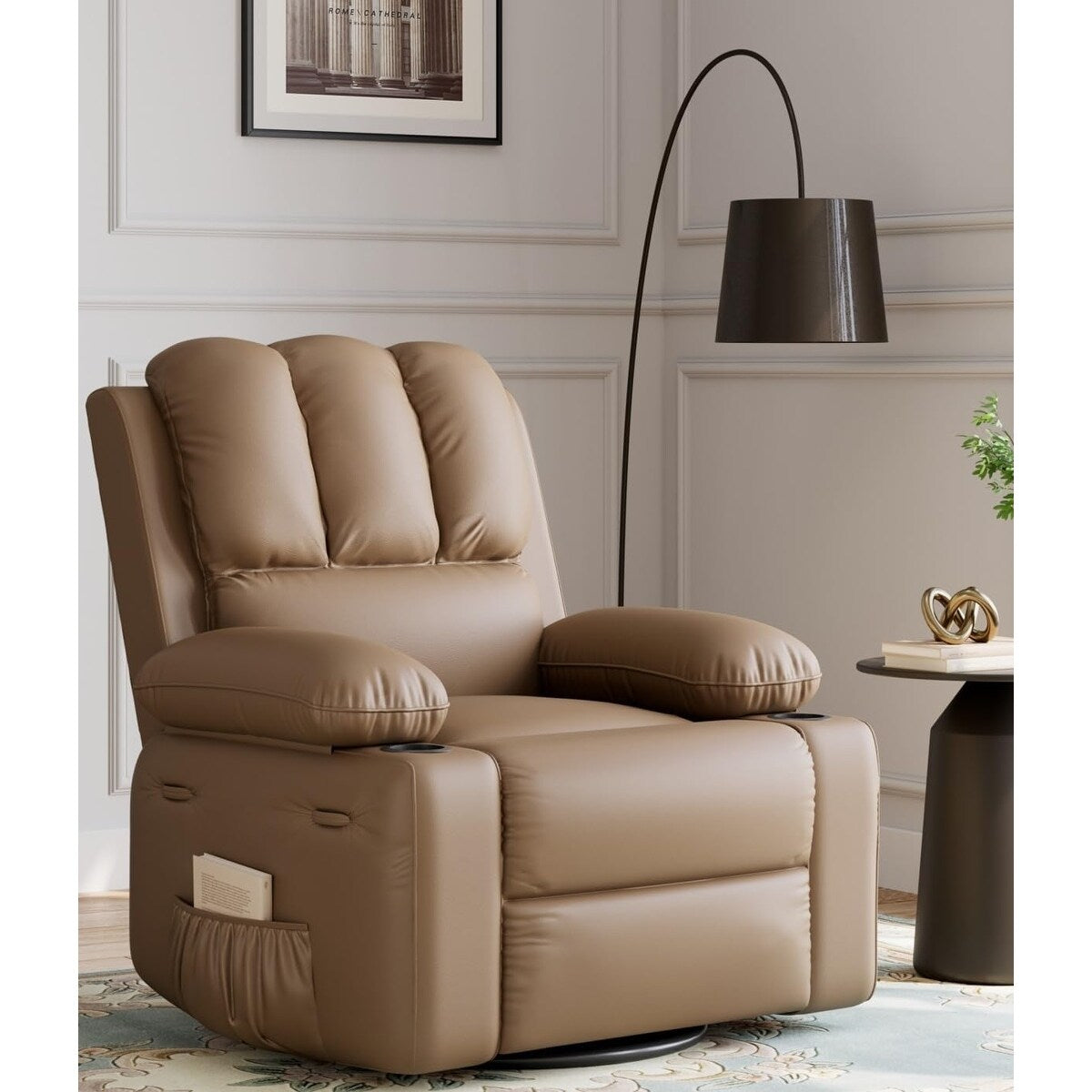 360° Swivel Oversized Recliner Chairs with Heat and Massage