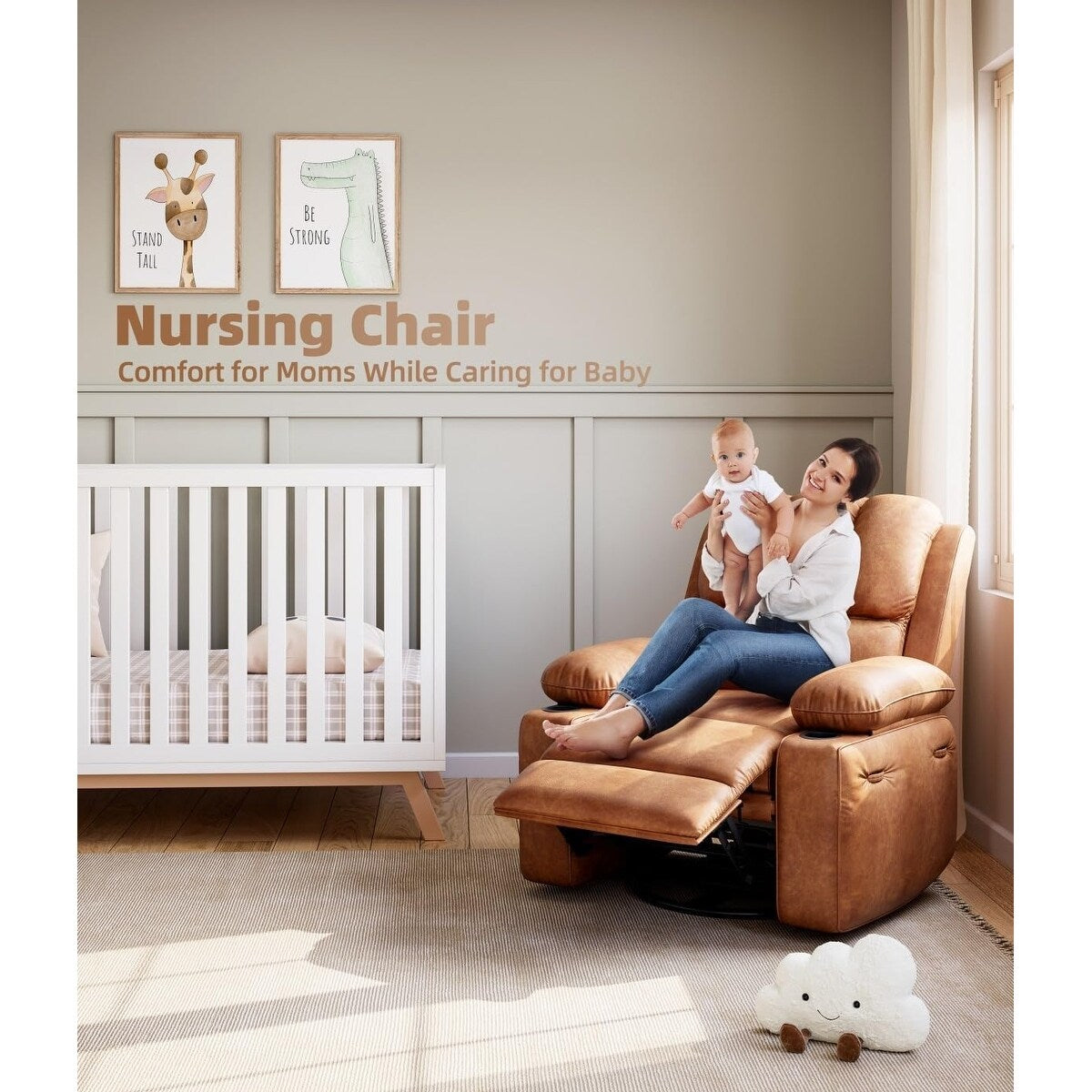 360° Swivel Oversized Recliner Chairs with Heat and Massage