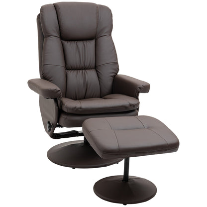 360Â° Swivel Recliner Adjustable PU Leather Lounge Chair with Footrest for Living Room, Bedroom and Home Office