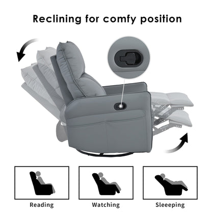 360Â° Swivel Rocker Manual Recliner Chair for Living Room, Bedroom