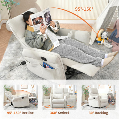 360Â° Swivel Rocker Manual Recliner Chair for Living Room, Bedroom