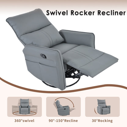 360Â° Swivel Rocker Manual Recliner Chair for Living Room, Bedroom