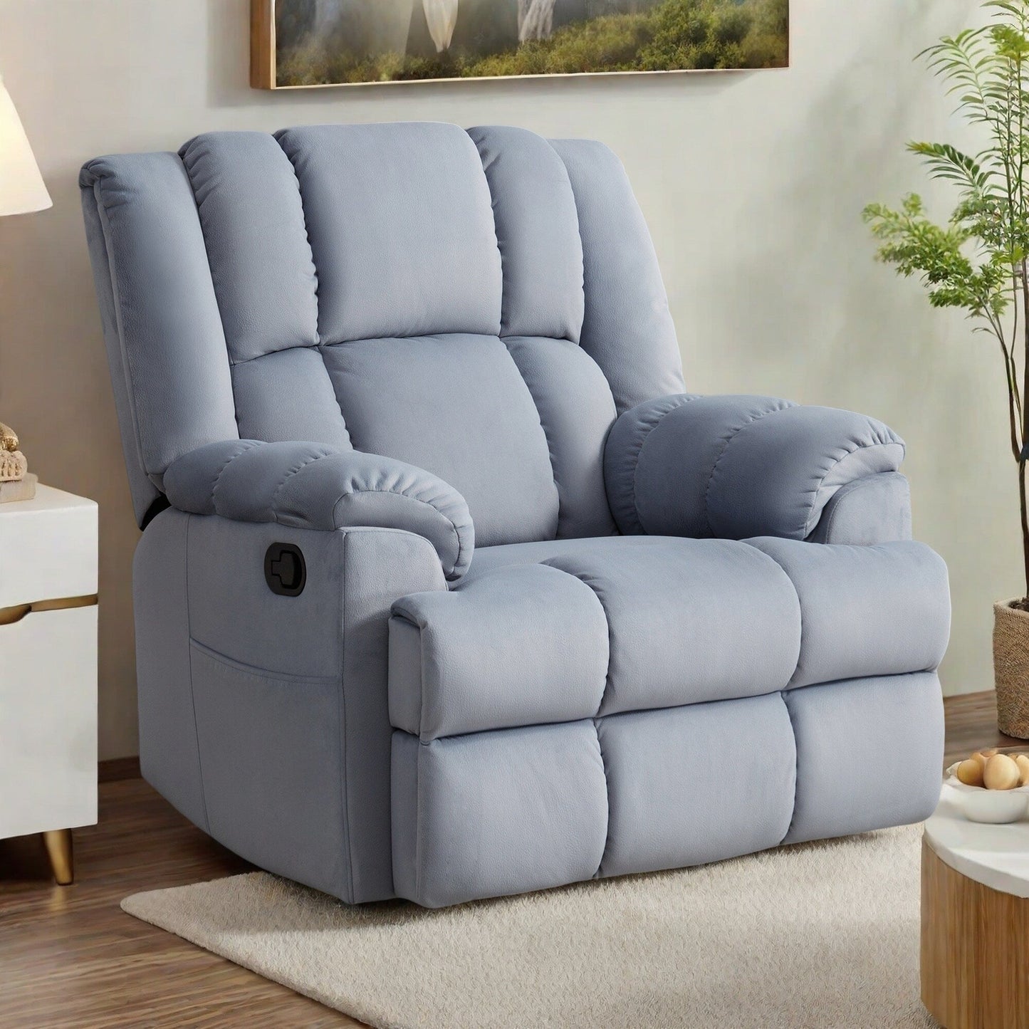 360° Swivel Rocker Recliner Chair - Oversized Comfort, 155° Recline, Tool-Free Assembly