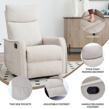 360Â° Swivel Rocker Recliner Chair with Massage and Lumbar Heating