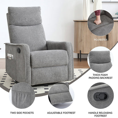 360Â° Swivel Rocker Recliner Chair with Massage and Lumbar Heating