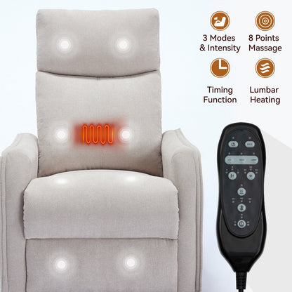 360Â° Swivel Rocker Recliner Chair with Massage and Lumbar Heating