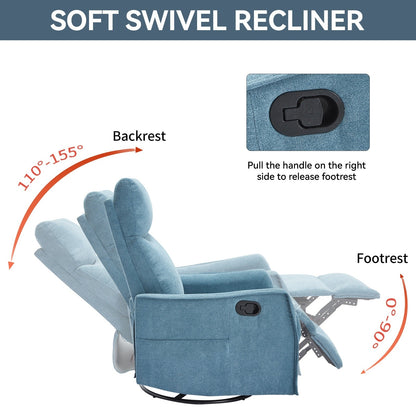 360Â° Swivel Rocker Recliner Chair with Massage and Lumbar Heating