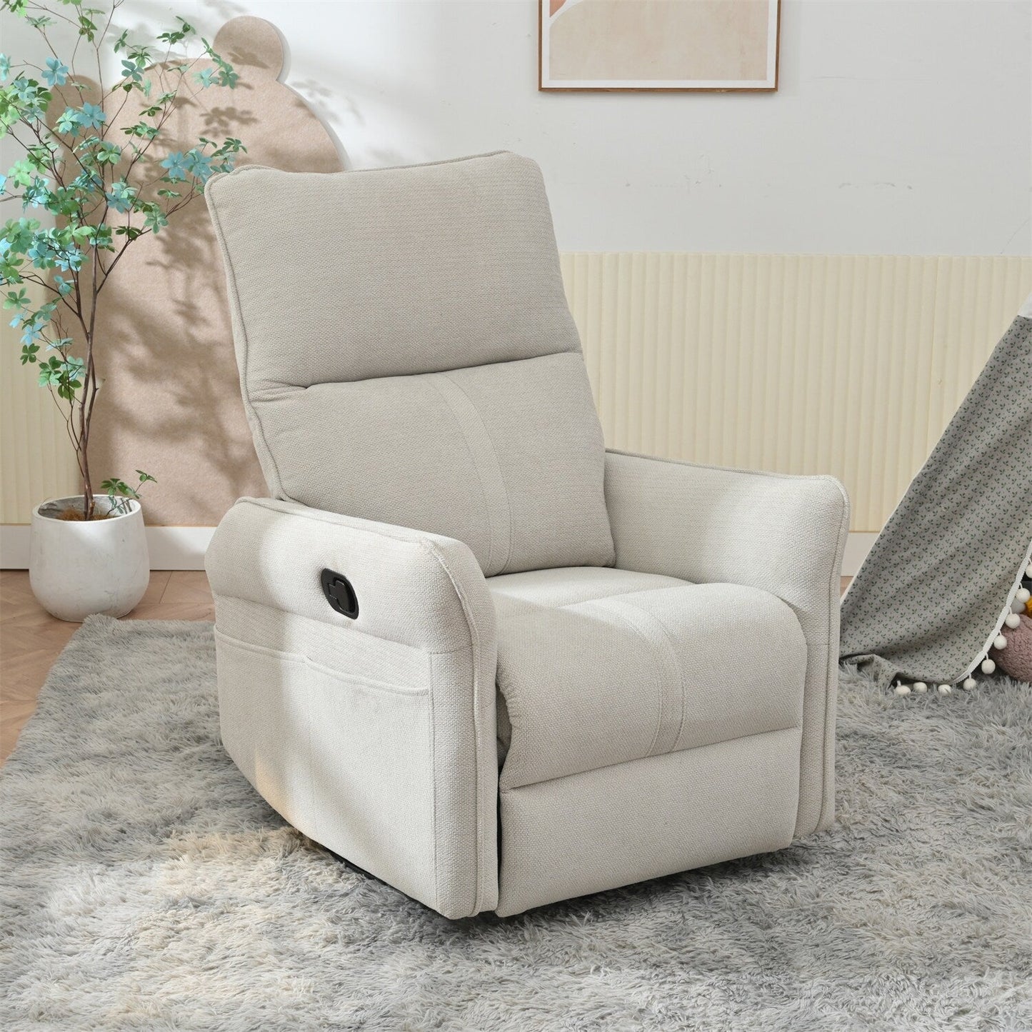 360° Swivel Rocker Recliner Chair, Swivel Nursery Rocking Chair,Glider Chair, Modern Rocking Swivel Recliner Chair