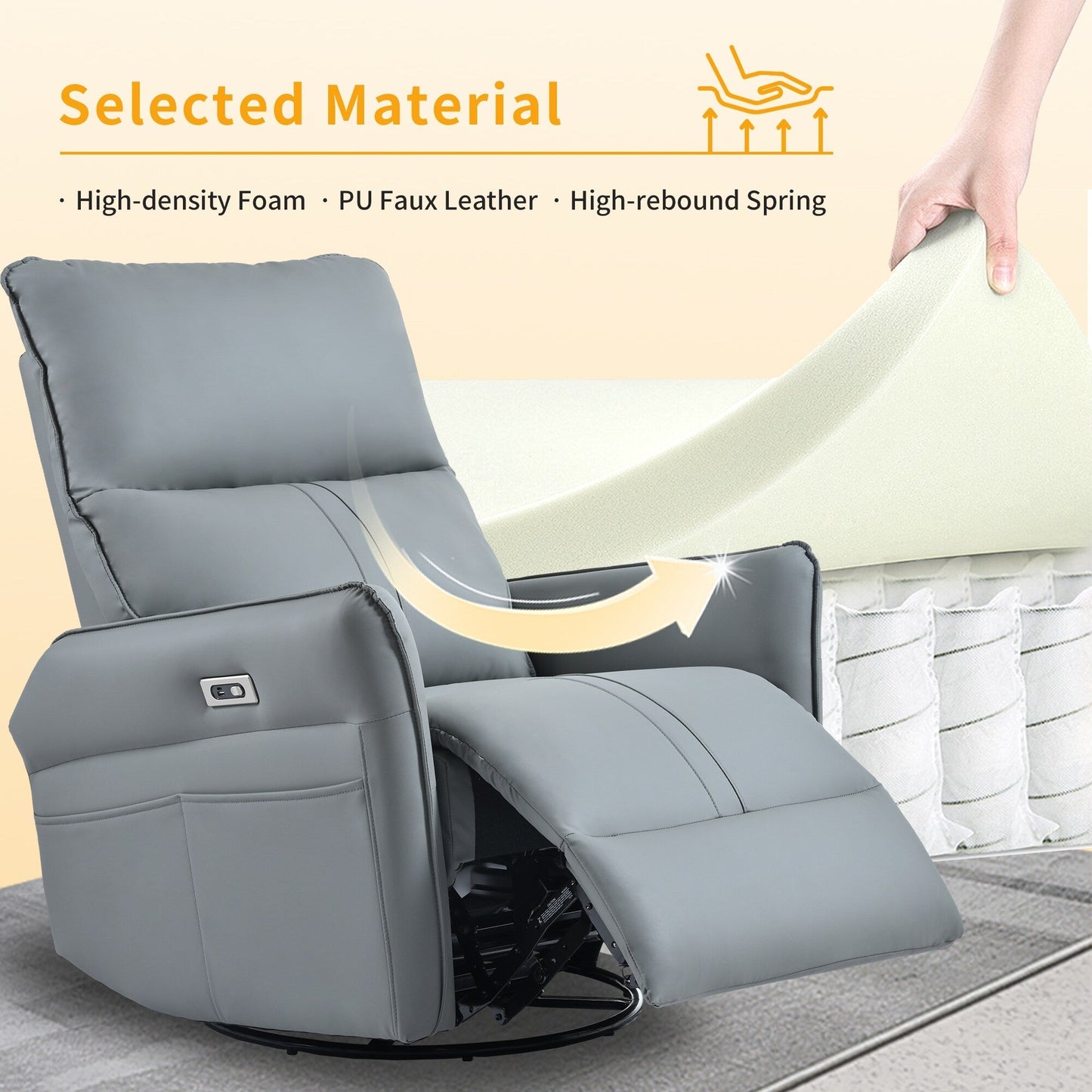 360° Swivel Rocker Recliner Chair
