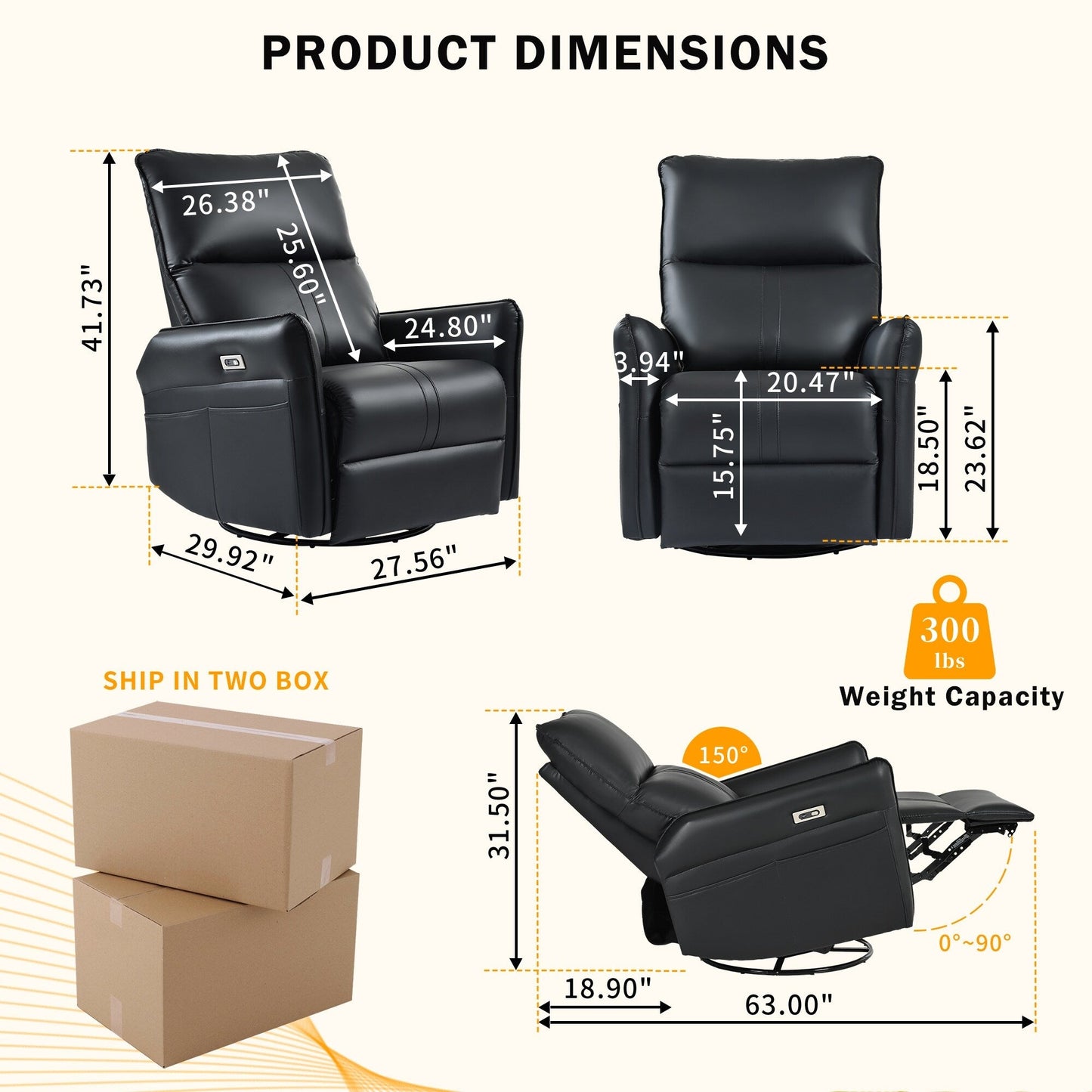 360° Swivel Rocker Recliner Chair