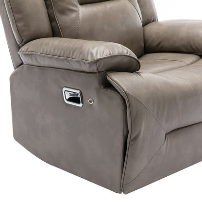 360° Swivel Rocker Recliner with LED Lights, Manual Media Chair