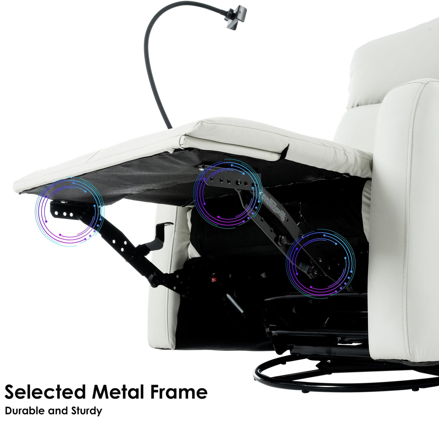 360Â° Swivel Rocking Recliner Chair with Phone Holder, Footrest, Adjustable Position for Living Room & Home Theater