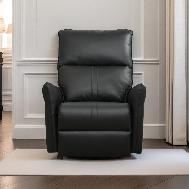 360° Swivel Rocking Recliner Chair, Manual Glider with Footrest, Modern Padded Lounge Chair for Small Spaces, Side Pockets