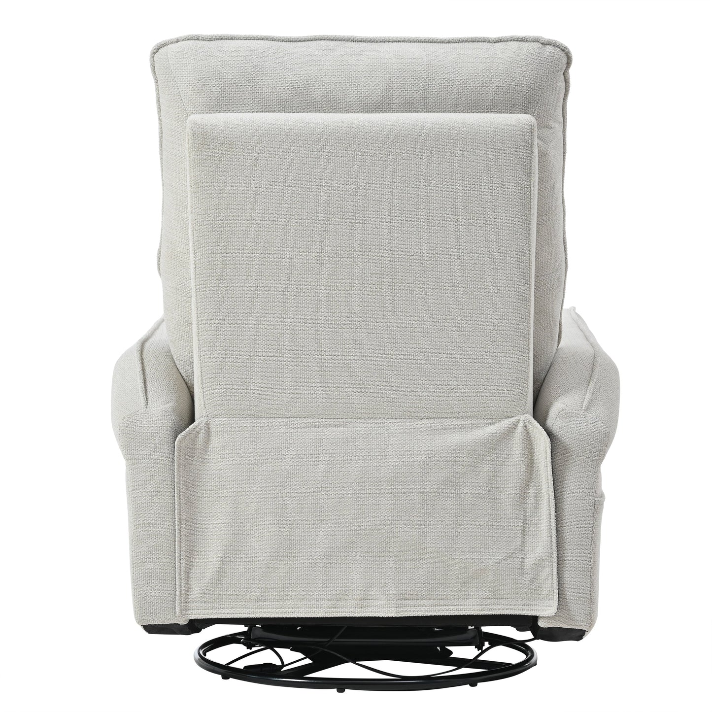 360° Swivel Rocking Recliner Chair, Manual Glider with Footrest, Modern Padded Lounge Chair for Small Spaces, Side Pockets