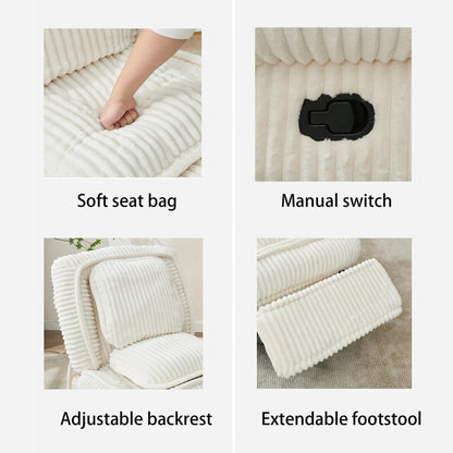 360° Swivel Rocking Single Sofa,Recliner Sofa, Manual Glider Rocking Armless Chair,Living Room Office