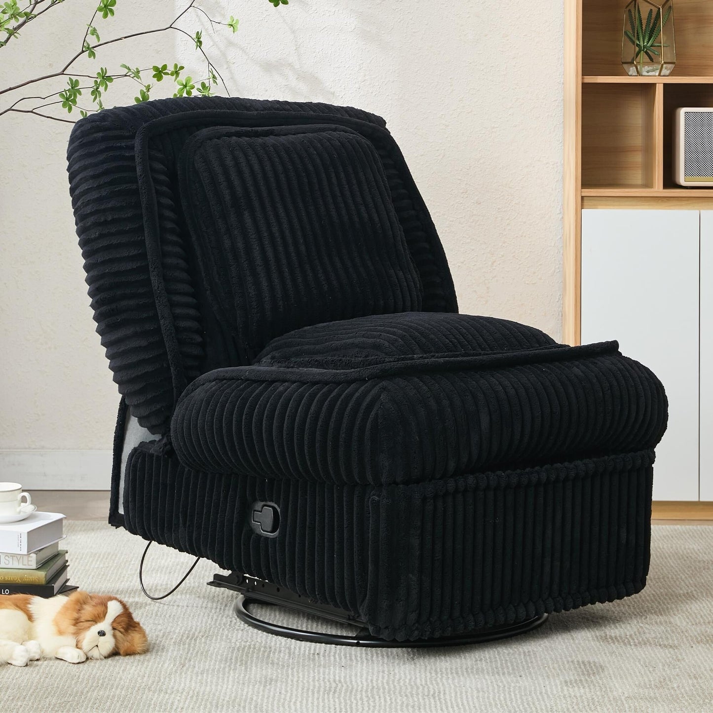 360° Swivel Rocking Single Sofa,Recliner Sofa, Manual Glider Rocking Armless Chair,Living Room Office