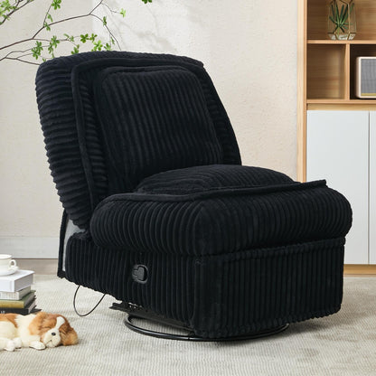 360° Swivel Rocking Single Sofa,Recliner Sofa, Manual Glider Rocking Armless Chair,Living Room Office