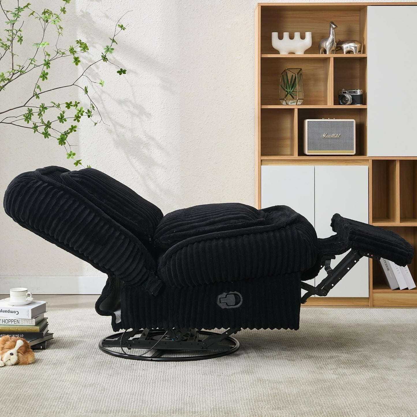 360° Swivel Rocking Single Sofa,Recliner Sofa, Manual Glider Rocking Armless Chair,Living Room Office