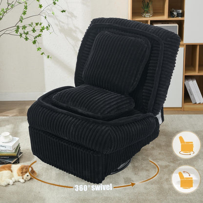 360° Swivel Rocking Single Sofa,Recliner Sofa, Manual Glider Rocking Armless Chair,Living Room Office