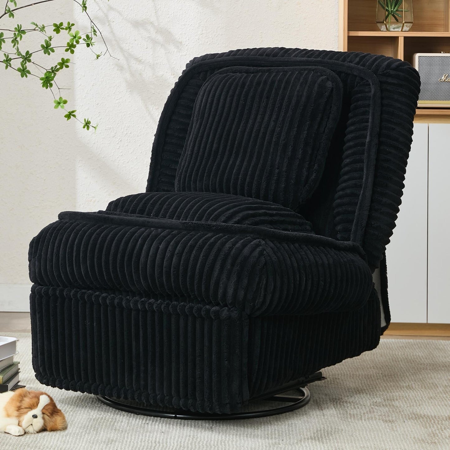 360° Swivel Rocking Single Sofa,Recliner Sofa, Manual Glider Rocking Armless Chair,Living Room Office