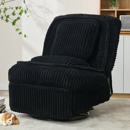 360° Swivel Rocking Single Sofa,Recliner Sofa, Manual Glider Rocking Armless Chair,Living Room Office