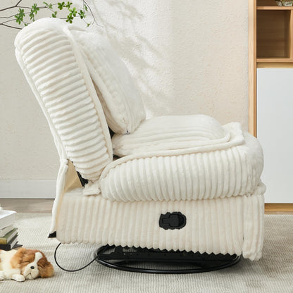 360° Swivel Rocking Single Sofa,Recliner Sofa, Manual Glider Rocking Armless Chair,Living Room Office