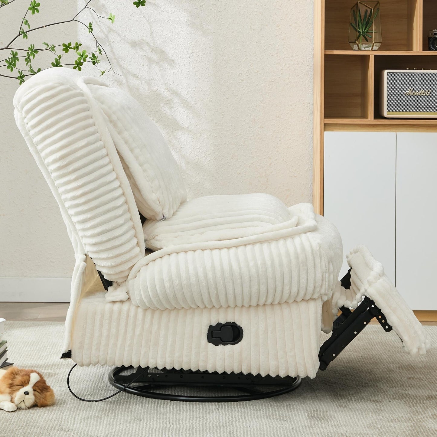 360° Swivel Rocking Single Sofa,Recliner Sofa, Manual Glider Rocking Armless Chair,Living Room Office