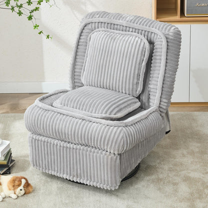 360° Swivel Rocking Single Sofa,Recliner Sofa, Manual Glider Rocking Armless Chair,Living Room Office