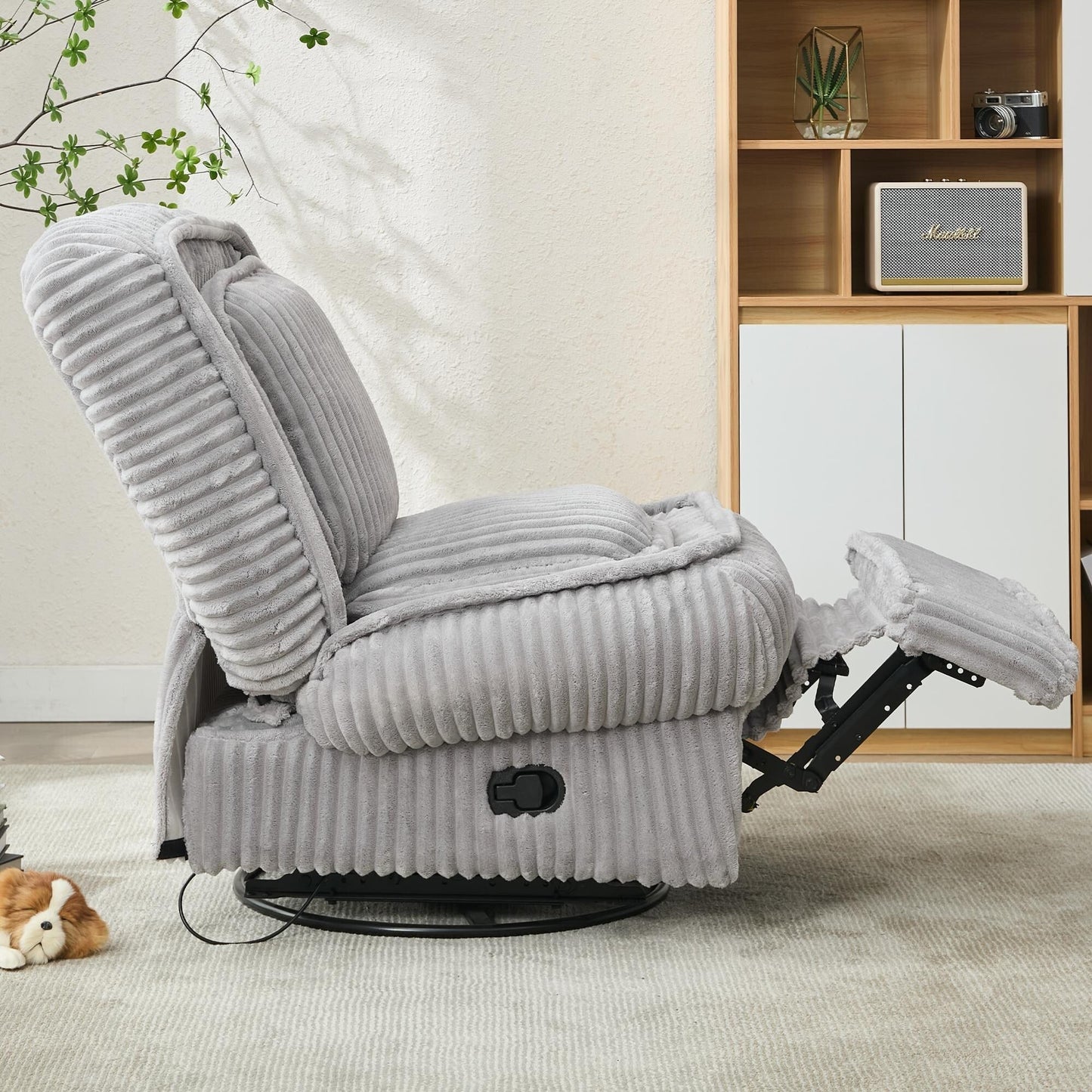 360° Swivel Rocking Single Sofa,Recliner Sofa, Manual Glider Rocking Armless Chair,Living Room Office