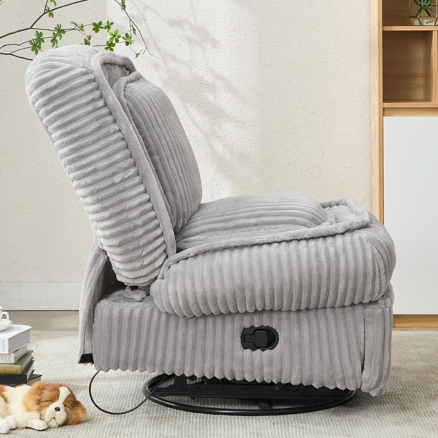 360° Swivel Rocking Single Sofa,Recliner Sofa, Manual Glider Rocking Armless Chair,Living Room Office