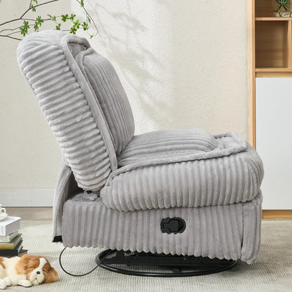 360° Swivel Rocking Single Sofa,Recliner Sofa, Manual Glider Rocking Armless Chair,Living Room Office